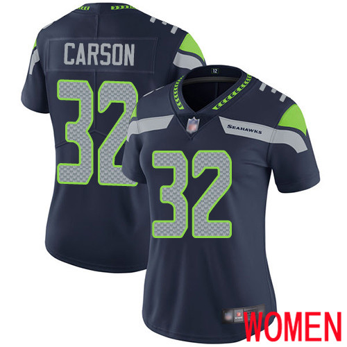 Seattle Seahawks Limited Navy Blue Women Chris Carson Home Jersey NFL Football #32 Vapor Untouchable->seattle seahawks->NFL Jersey